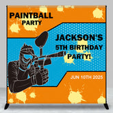 Lofaris Custom Name Paintball 5th Birthday Party Backdrop